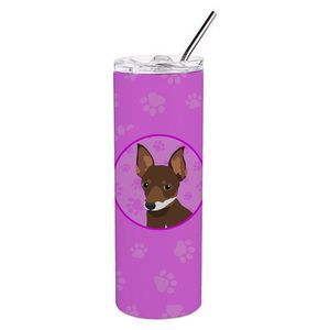 Chihuahua Chocolate and White #2 Stainless Steel 20 oz Skinny Tumbler, Pink